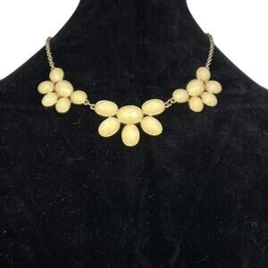 Charming Charlie Cream Floral Statement Necklace 20"